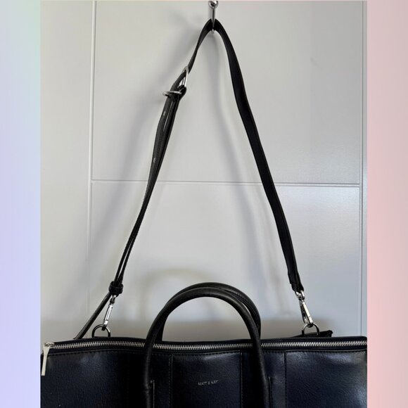 Mat & Nat Large Black Briefcase Messenger Bag - Picture 9 of 10